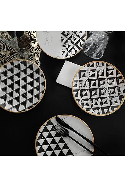 Trigon Marble Pasta Taba 20 Cm 4 Adet - 18765-66-67-68