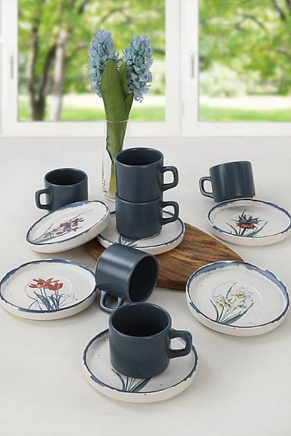 Keraart Anatolian Flowers Stackable ay Takm 12 Para 6 Kiilik - 256/261