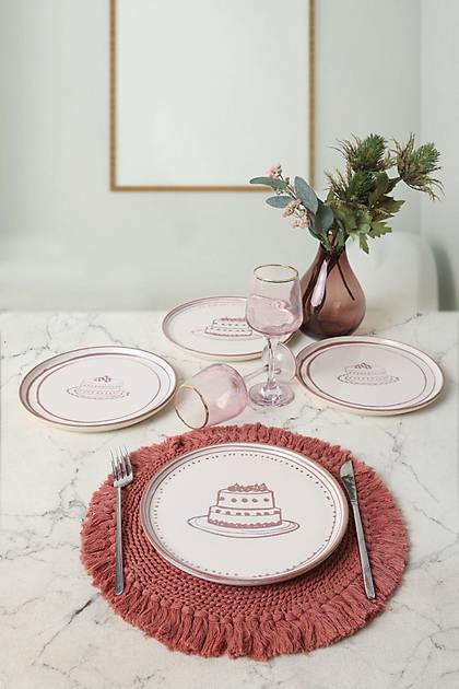 Pink Cake Nordic Pasta Taba 22 Cm 4 Adet 22965-66