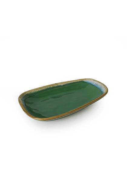Yeil / Krem Tetra Kayk Tabak 28-21 Cm Q42-Q44