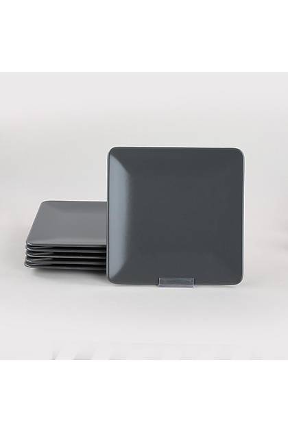 Mat Gri Siera Servis Taba 25 Cm 6 Adet