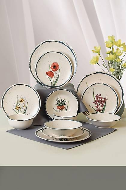 Keraart Anatolian Flowers Yemek Takm 24 Para 6 Kiilik - 256/261
