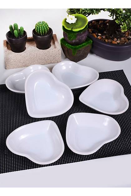 Beyaz Kalp erezlik 14 Cm 6 Adet - 004