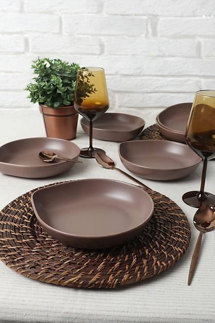 Mat Ak Taupe Serenity Yemek Taba 21 Cm 6 Adet 958