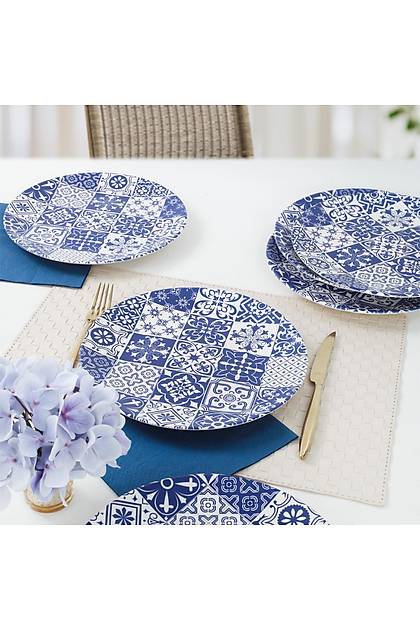 Blue Pattern Ege Servis Taba 25 Cm 6 Adet - 17926