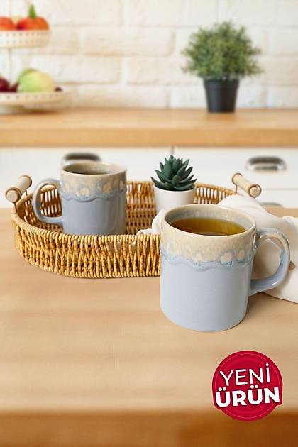 Shizen Gri Silindir Kupa 10 Cm 2 Adet 613