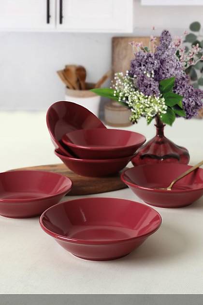 Hitit Carmen Krmz Yemek Taba 18 Cm 6 Adet