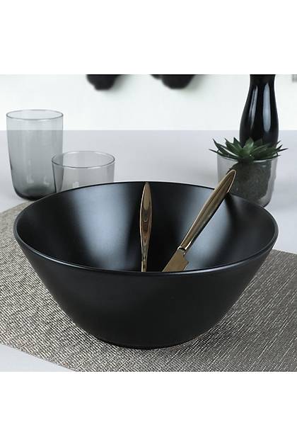 Mat Siyah Hitit Salata Kasesi 24 Cm