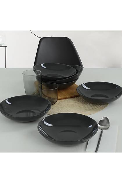 Gri Delta Yemek Taba 21 Cm 6 Adet