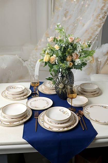 Bronze Bloom Yemek Takm 18 Para 6 Kiilik 22926-27-29