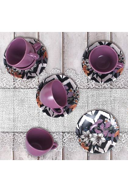 Purple ay Fincan Takm 6 Kiilik 12 Para  - 17924