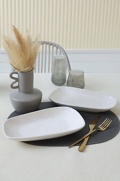 Mat Beyaz Tetra Kayk Tabak 28 Cm 2 Adet 022