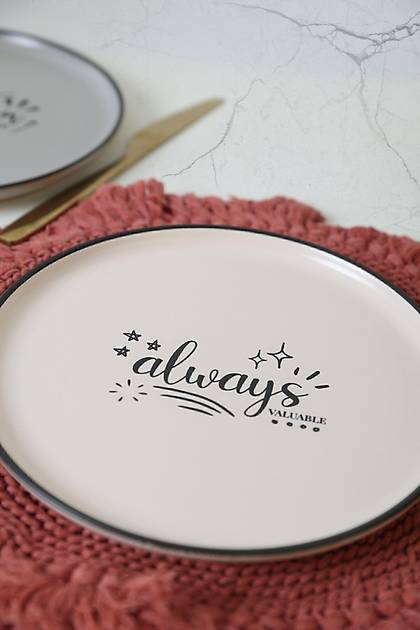 Keraart Rainbow Motto Nordic Pasta Taba 22 Cm 6 Adet