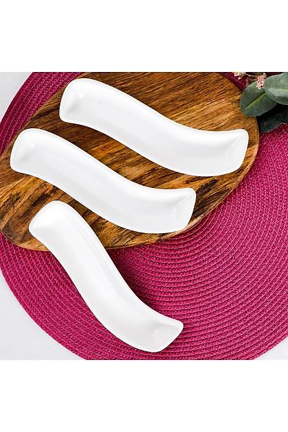 Mat Beyaz Ivory Zeytinlik 3 Adet 18 Cm