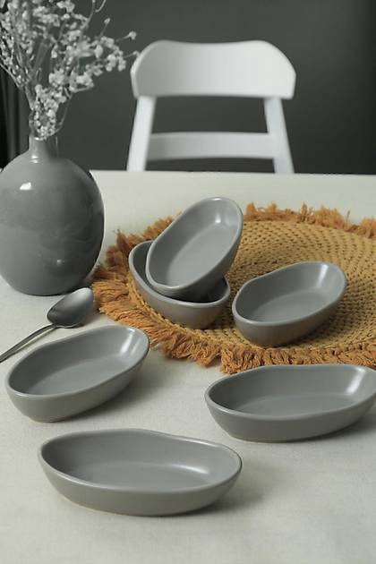 Mat Gri Deniz erezlik / Sosluk 14 Cm 6 Adet 995