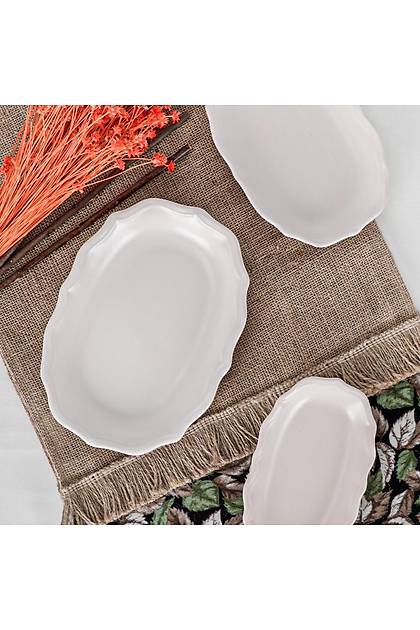 Mat Krk Beyaz Romeo Kayk Tabak 19-22-25 Cm 3 Adet