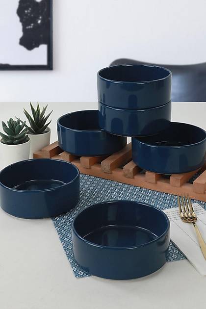 ndigo Mavi Stackable orba Kasesi 14 Cm 6 Adet