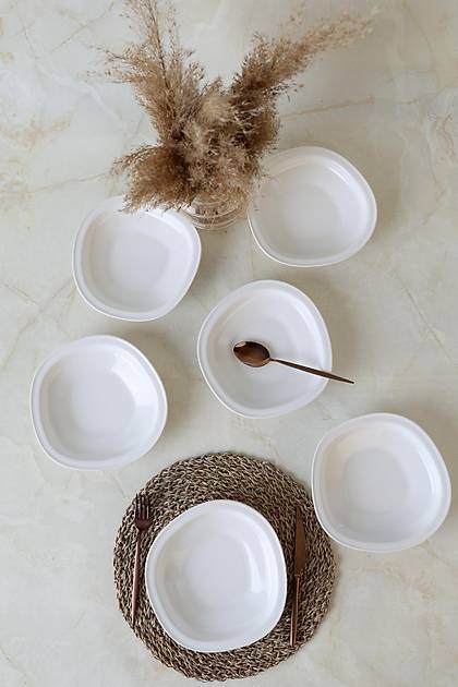 Beyaz Bloom Yemek Taba�� 24 Cm 6 Adet 006