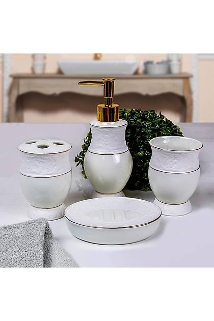 Stoneware Banyo Seti Yeil 4 Para BNY-115