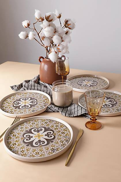 Timeless Brown Stackable Servis Taba�� 27 Cm 4 Adet 21973