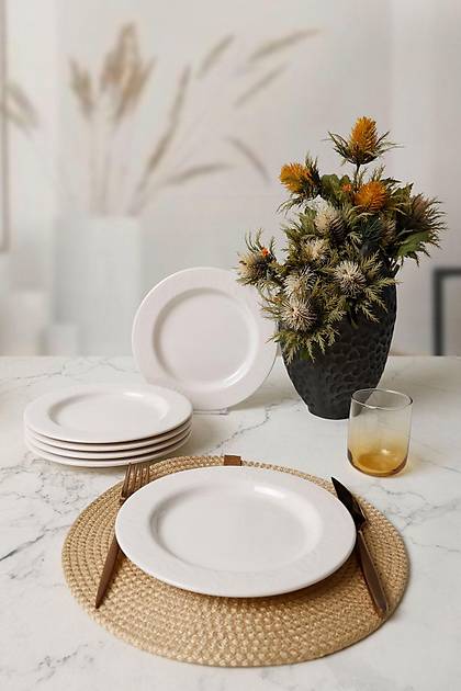 Beyaz yonya Pasta Taba 22 Cm 6 Adet 006