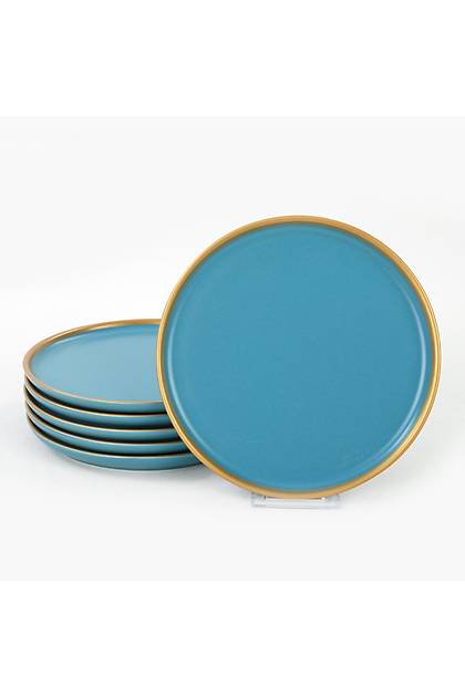 Nordic Gold Mat Mavi Pasta Taba 22 Cm 6 Adet