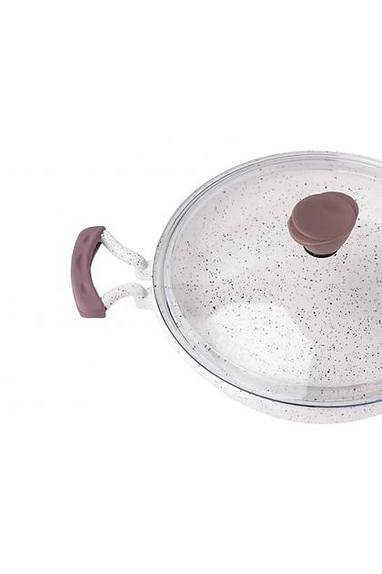 Gravita Kapakl Granit Dkm Sahan 22 cm Beyaz