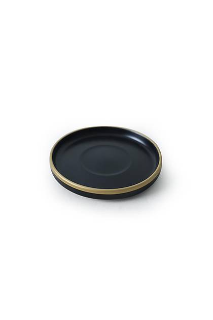 Mat Siyah Gold Fileli Stackable �ay Tak�m� 8 Par�a 4 Ki�ilik
