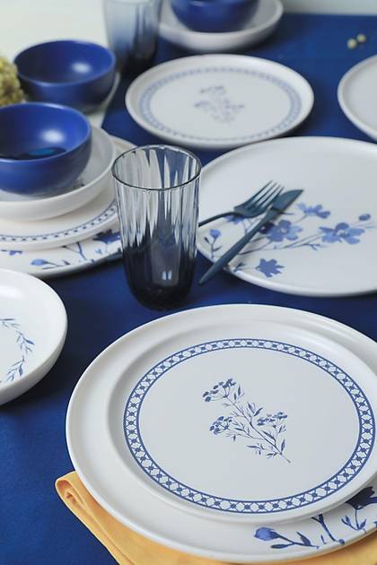 Blue Blossom Nordic Yemek Takm 24 Para 6 Kiilik 21428-29-30