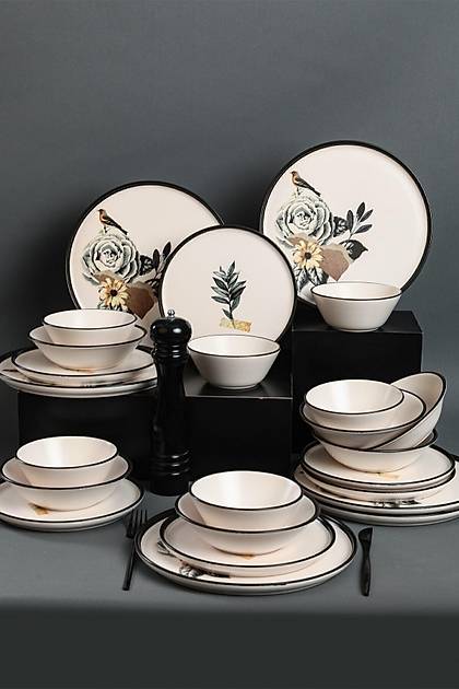 Keraart Romantic Nature Yemek Takm 24 Para 6 Kiilik 20884-85