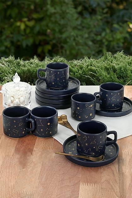 Keraart Astro Stackable ay Fincan Takm 12 Para 6 Kiilik