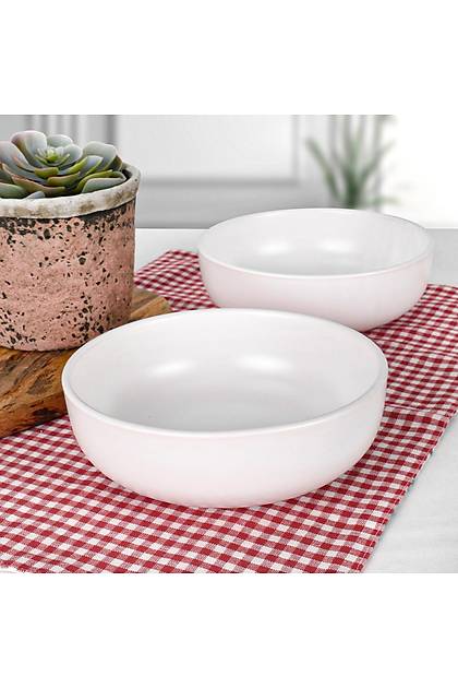 Kera Mat Beyaz Salata Kasesi 18 Cm 2 Adet