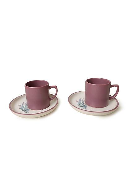 Elegant Blossoms Violet Kahve Takm 4 Para 2 Kiilik 21791