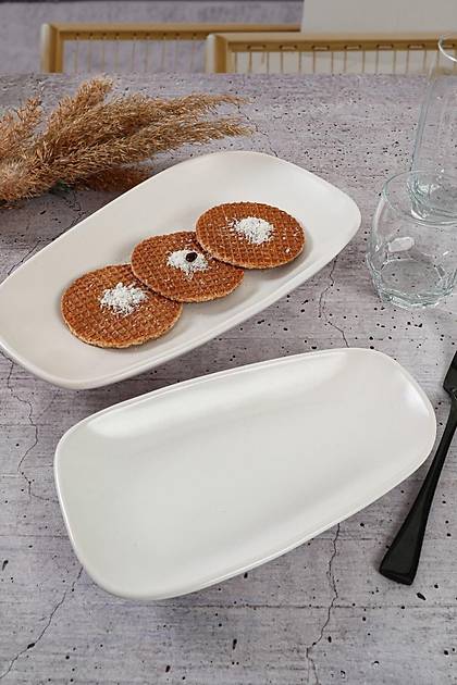 Mat Beyaz Tetra Kayk Tabak 28/21 Cm 2 Adet