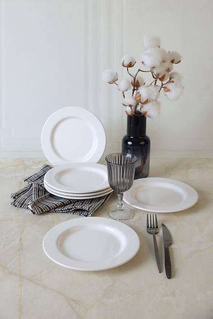 Beyaz Assos Pasta Taba�� 22 Cm 6 Adet 006