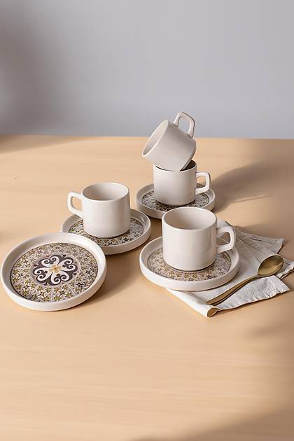 Timeless Brown Stackable �ay Tak�m� 8 Par�a 4 Ki�ilik 21973