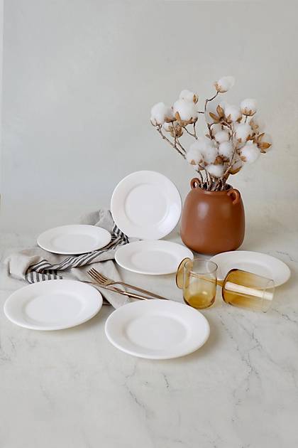 Beyaz Linda Pasta Taba�� 19 Cm 6 Adet 006