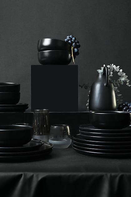 Nordic Mat Siyah Yemek Takm 18 Para 6 Kiilik 956