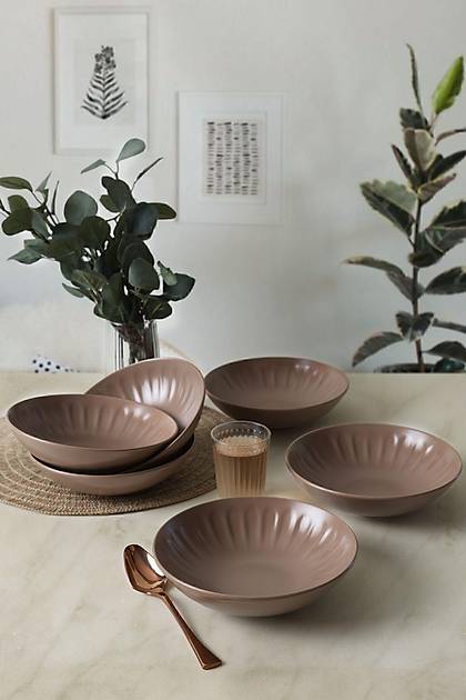 Mat Toprak Taupe Badem Yemek Taba 22 Cm 6 Adet 977