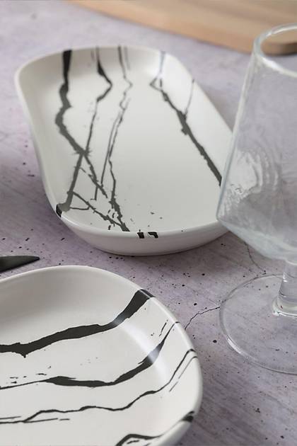 Beyaz Mermer Noyan Kayk Tabak 28 Cm 2 Adet 17951
