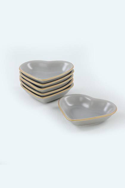 Mat Gri Gold Kalp erezlik 14 Cm 6 Adet - 995