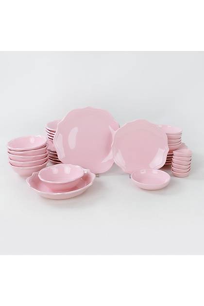 Romeo Ak Pembe Yemek/Kahvalt Takm 36 Para 6 Kiilik