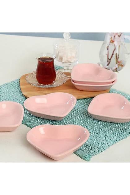 Ak Pembe Kalp erezlik 14 Cm 6 Adet - 551