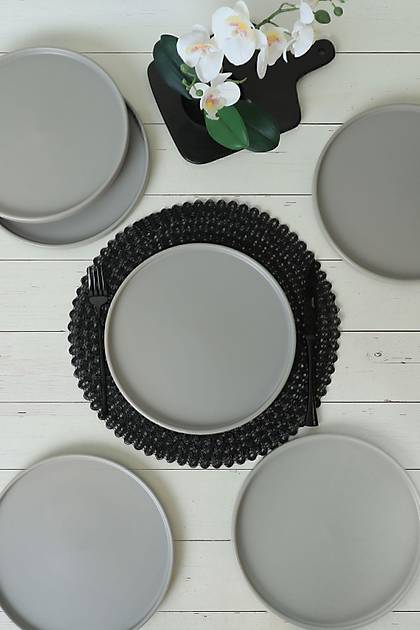 Mat Gri Stackable Servis Taba 27 Cm 6 Adet 995