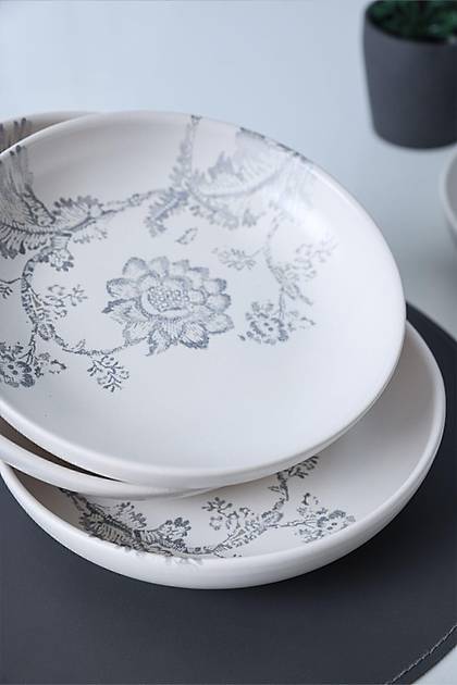 Keraart Silver Bloom Yemek Taba 18 Cm 6 Adet 21469