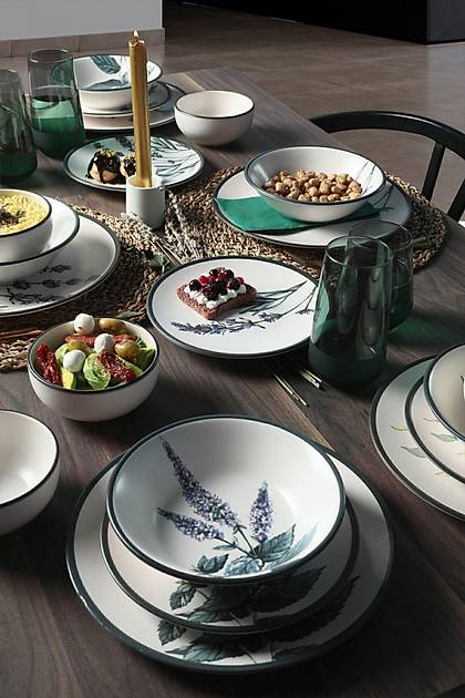 Keraart iek Bahesi Yemek Takm 24 Para 6 Kiilik 18938 -39-40-41-42-43-68