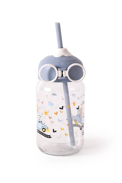 Gri Minyon Pipetli Cam Su �i�esi 370 cc