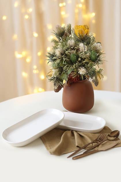 Beyaz Noyan Kayk Tabak 28 Cm 2 Adet 006