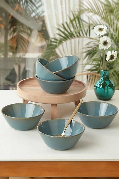 Turkuaz Granit Hitit orba Kasesi 14 Cm 6 Adet - Q07
