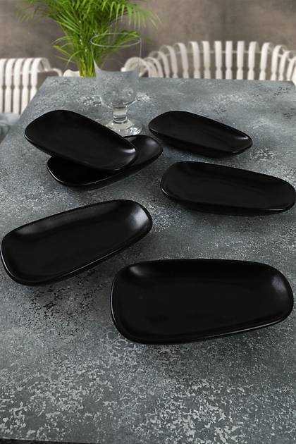 Mat Siyah Tetra Kayk Tabak 15 Cm 6 Adet